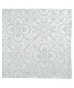 VENT DU SUD Lot de 6 serviettes de table jacquard FARO  47 x 47 cm  Blanc perle