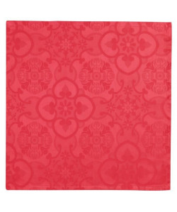 VENT DU SUD Lot de 6 serviettes de table jacquard FARO  47 x 47 cm  Rouge vermeil