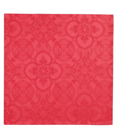 VENT DU SUD Lot de 6 serviettes de table jacquard FARO  47 x 47 cm  Rouge vermeil