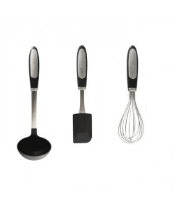 CUISINART Lot de 3 accessoires Les Outils de Monsieur Paul  louche 33 cm  spatule maryse 28 cm   fouet multibrins 26 cm noir