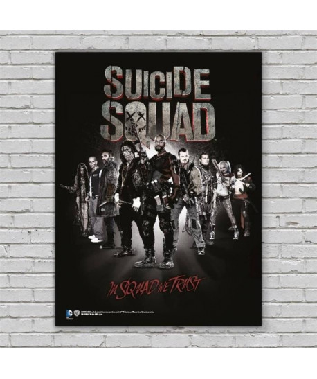 WTT SUICIDE SQUAD Poster en verre In Squad We Trust  30x40 cm