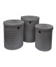 Lot de 3 paniers a linge 18x29x45 cm Anthracite