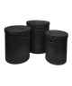 Lot de 3 paniers a linge 18x29x45 cm Noir