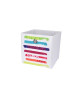 HOMEA Panier de rangement New Life 12x12x12 cm blanc et multicolore