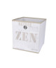 HOMEA Panier de rangement Zen Wood 26x26x26 cm blanc et beige