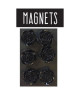 EMOTION Lot de 6 magnets en forme de rose  Noir