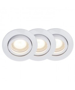 BRILLIANT Kit de 3 spots encastrable orientables LED Easy Clip diametre 8 cm GU10 5W blanc