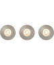 BRILLIANT Kit de 3 spots encastrés fixes Nodus led IP44  3000k  Chrome