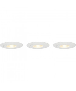 BRILLIANT Kit de 3 spots encastrés orientables Nodus led IP44  3000k  Blanc