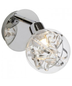 Applique spot LED a 1 lumiere en verre avec ruban Cinta G9 3,5W chrome