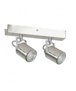 LOFT Spot 2 lumieres LED  L 24 x H 8 cm  Gris alu brossé