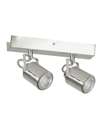 LOFT Spot 2 lumieres LED  L 24 x H 8 cm  Gris alu brossé