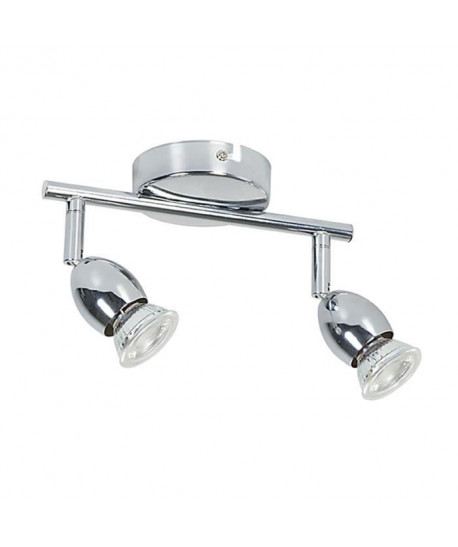 MELY Spot 2 lumieres LED  L 22,5 x H 13 cm  Gris chrome