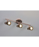 BRUCE Spot 3 lumieres LED  L 47,5 x H 15 cm  Noir et rose cuivre