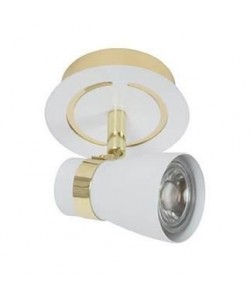 BRUCE Spot 1 lumiere LED  L 10 x H 12 cm  Blanc et jaune laiton