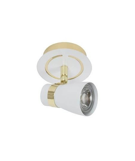 BRUCE Spot 1 lumiere LED  L 10 x H 12 cm  Blanc et jaune laiton