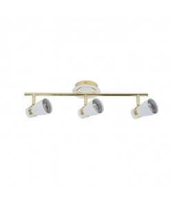 BRUCE Spot 3 lumieres LED  L 47,5 x H 15 cm  Blanc et jaune laiton