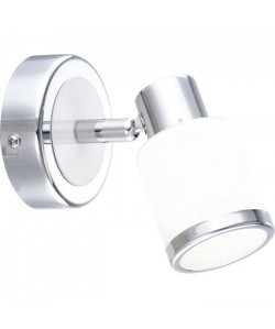 GLOBO LIGHTING Spot chrome blanc  Verre opal  Anneau chromé  L 85 x l 9,5 x H 13 cm