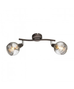 GLOBO LIGHTING Spot LED    Verre fumé translucide   L 28 x l 9,7 x H 21,1 cm  Bronze