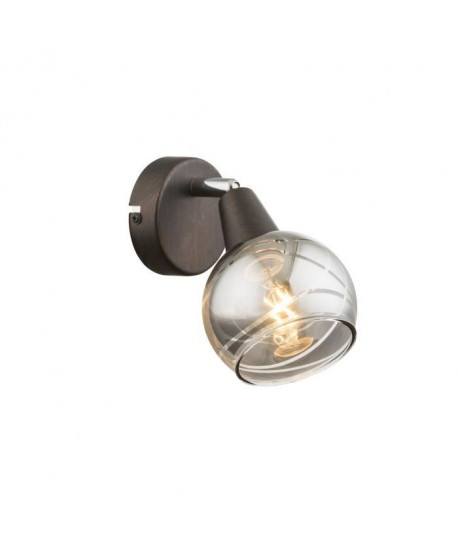 GLOBO LIGHTING Spot LED    Verre fumé translucide   L 9,7 x l 15 x H 18,6 cm  Bronze