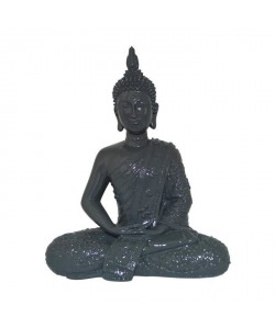 HOMEA Bouddha déco en polyrésine 22x12xH28,5 cm gris