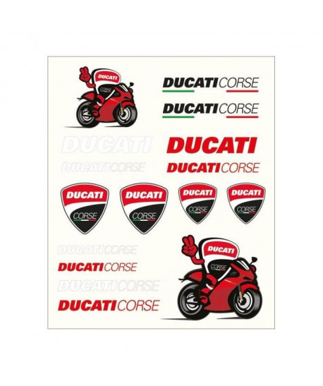 GP MOTORS Stickers medium Ducati  Rouge et Noir