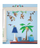 ROOMMATES Lot de 41 stickers LES PETITS SINGES DANS LA JUNGLE repositionnables 4 feuilles de 10,1cm x 44,1cm