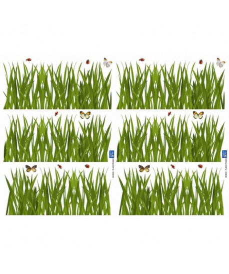 Lot de 2 planches de Stickers adhésif   Herbe   29,7 x 21 cm