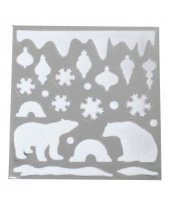 Sticker de Noël Ours en PVC et velours 30x32 cm