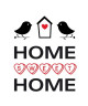 Stickers adhésif mural Home sweet home birds  30x36cm