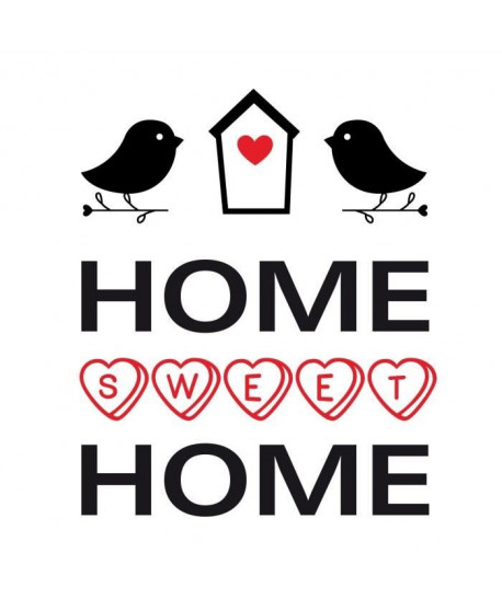 Stickers adhésif mural Home sweet home birds  30x36cm