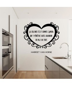 Sticker adhésif mural La cuisine c\'est comme l\'amour  Noir  36x30 cm