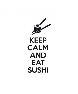 Stickers adhésif mural Keep Calm And Eat Sushi  20x47cm