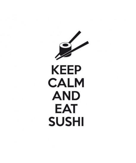 Stickers adhésif mural Keep Calm And Eat Sushi  20x47cm