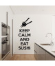 Stickers adhésif mural Keep Calm And Eat Sushi  20x47cm