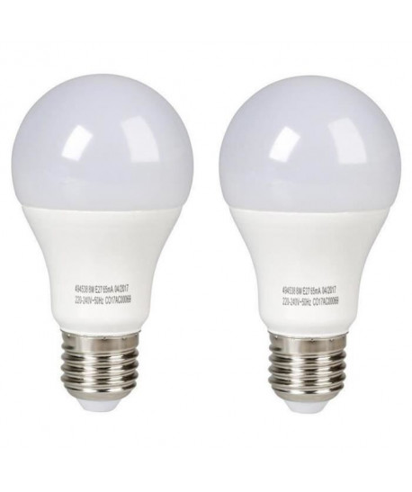 EXPERTLINE Lot de 2 Ampoules LED E27 standard 8 W équivalent a 60 W blanc froid