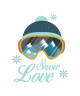 Stickers adhésif mural Snow love goggles  55x67cm