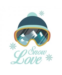 Stickers adhésif mural Snow love goggles  55x67cm