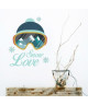 Stickers adhésif mural Snow love goggles  55x67cm