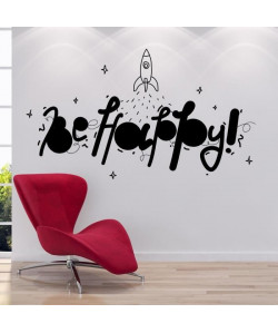 Stickers adhésif mural Be happy  73x42cm