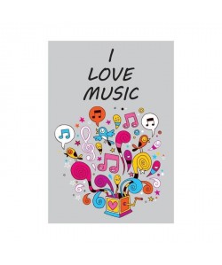 Stickers adhésif mural I love music  50x72cm