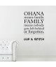 Stickers adhésif mural \"Ohana means family\"  30x43cm