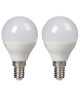 EXPERTLINE Lot de 2 Ampoules LED E14 sphériques 3 W équivalent a 25 W blanc froid