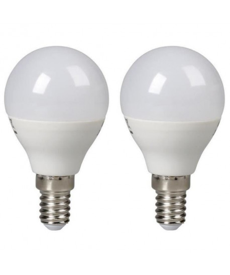 EXPERTLINE Lot de 2 Ampoules LED E14 sphériques 3 W équivalent a 25 W blanc froid