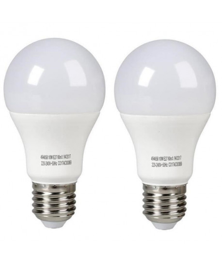 EXPERTLINE Lot de 2 Ampoules LED E27 10 W équivalent a 60 W blanc froid
