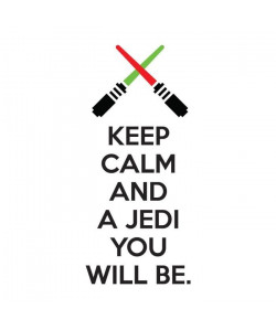 Stickers adhésif mural Keep calm and jedi  40x91cm