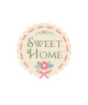 Stickers adhésif mural Sweet home badge  55x56cm