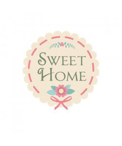 Stickers adhésif mural Sweet home badge  55x56cm