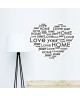 Stickers adhésif mural Love your home Heart Lettering  49x40 cm