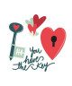 Stickers adhésif mural Your heart is my home  Multicolore  30x30cm